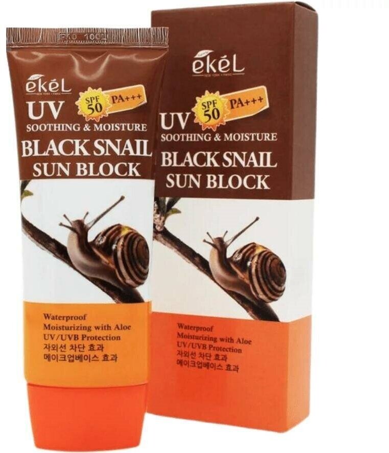 EKEL Солнцезащитный увлажняющий крем с муцином черной улитки Soothing & Moisture Black Snail Sun Block SPF 50/PA+++ 70мл