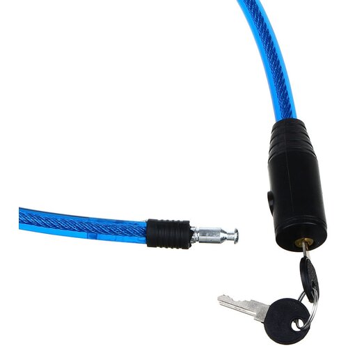 фото Замок велосипедный тросовый, противоугонный, металл, пвх, пластик, 7x600 мм, цвет: красный, синий vetta