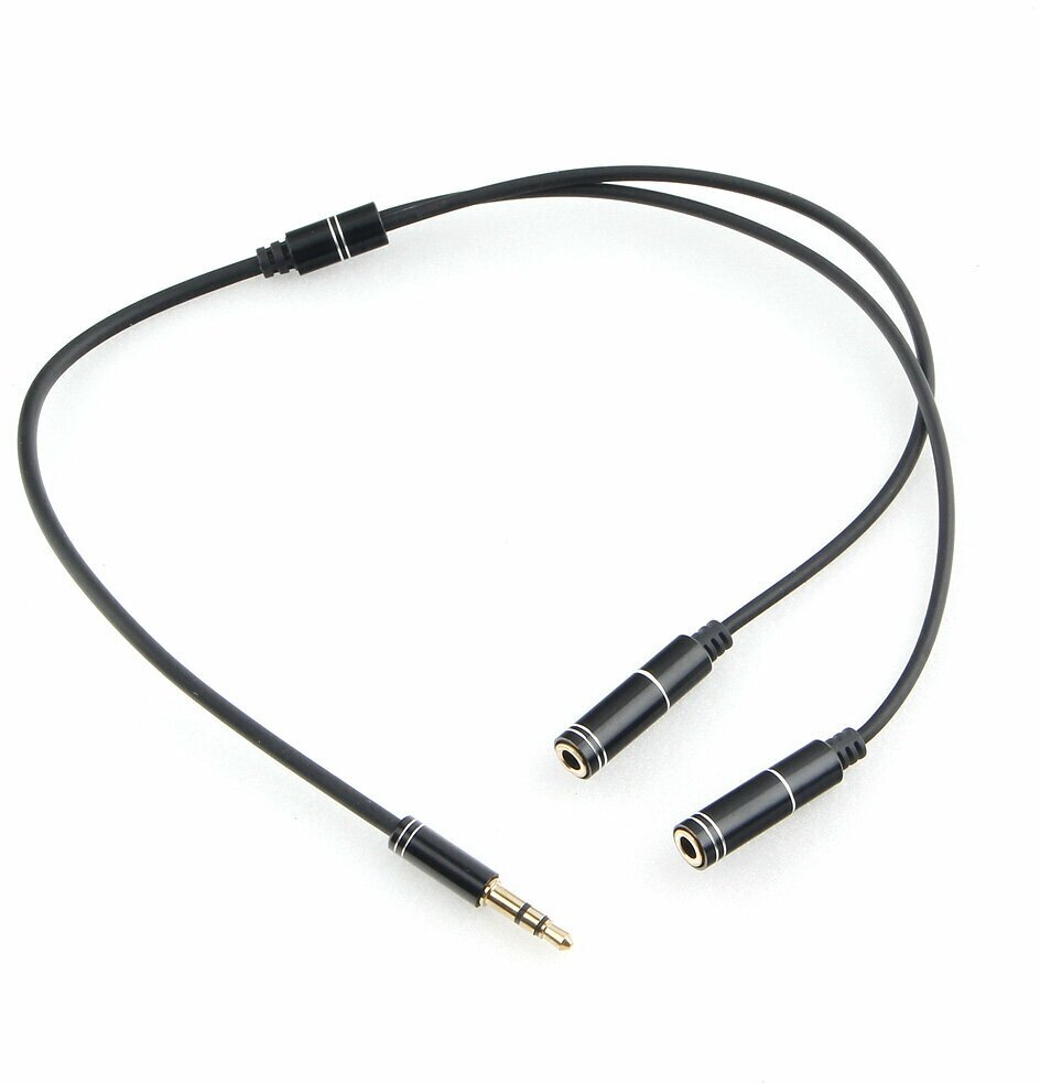 Набор из 3 штук Кабель аудио разветвитель Cablexpert CCAB-02-35MY-0.2MB. 3.5 джек , M/2х 3.5 джек , F, черный, 0.2 м