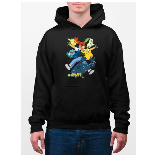 фото Худи унисекс каждому своё "pokemon/покемон/аниме" черное 2xl