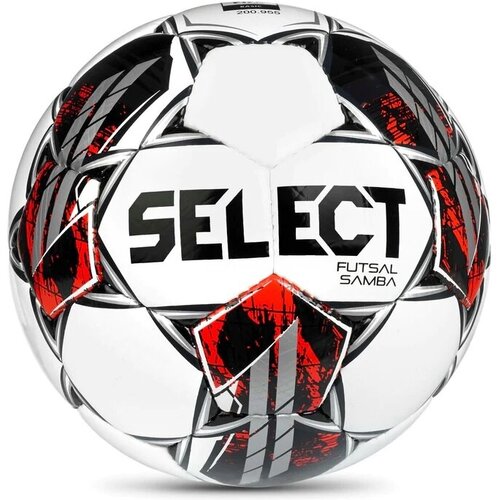 Футбольный мяч SELECT FUTSAL SAMBA V22 FIFA Basic, бел/чер/крас, 62-64 футбольный мяч select futsal samba v22 fifa basic бел чер крас 62 64