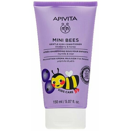 APIVITA Нежный кондиционер для детских волос с черникой и мёдом Mini Bees Blueberry And Honey