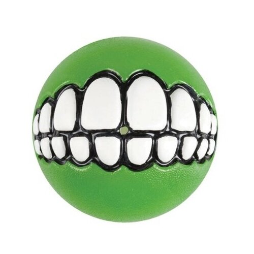 Rogz Мяч с принтом зубы и отверстием для лакомств GRINZ малый лайм (GRINZ BALL SMALL) GR01L | GRINZ BALL 0,03 кг 47522. лайм (10 шт)