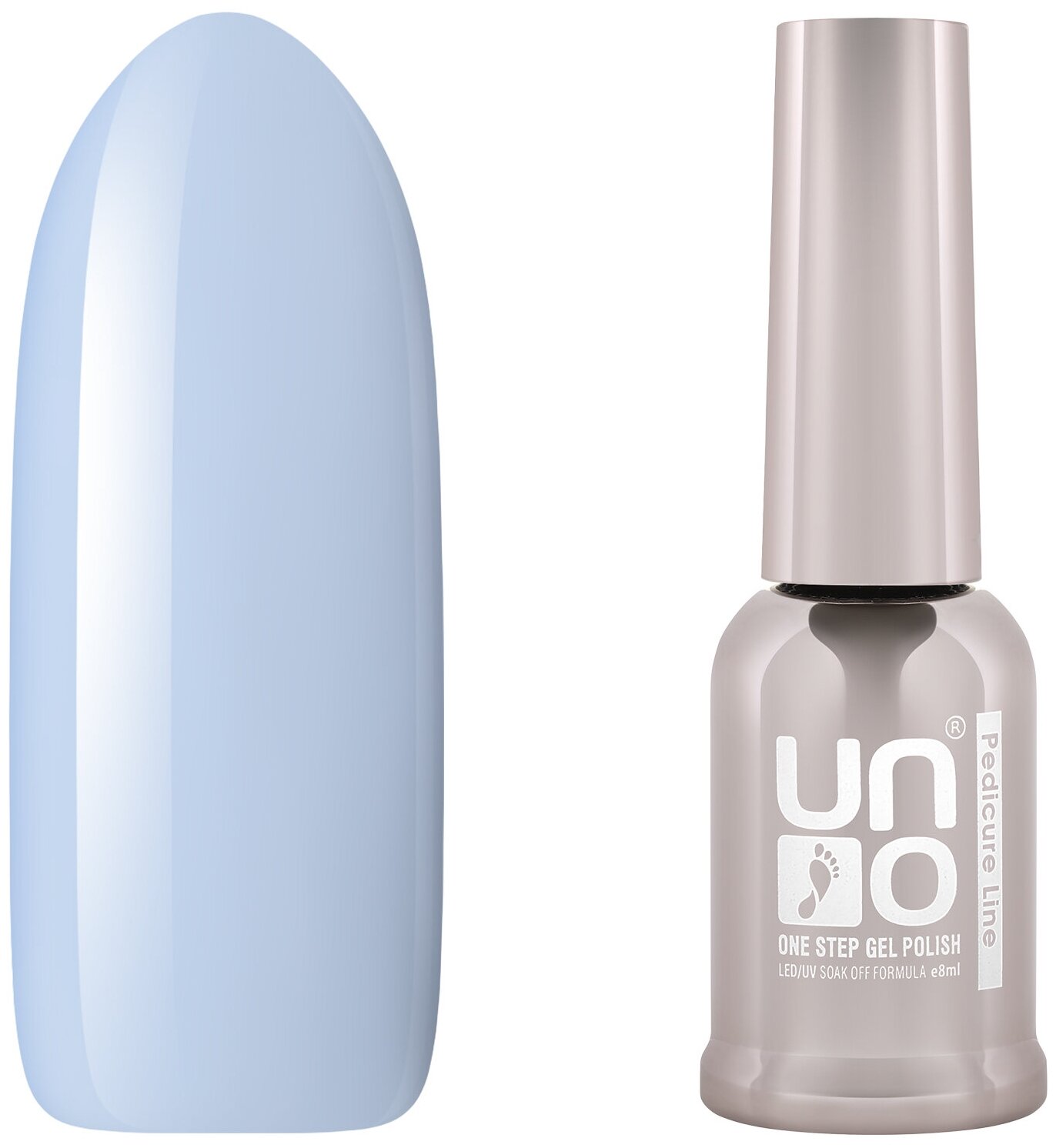 Гель лак для ногтей UNO для педикюра плотный насыщенный пастельный голубой, 8 мл