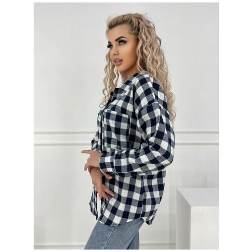 фото Рубашка клетчатая женская спортивная оверсайз на каждый день s arosgu