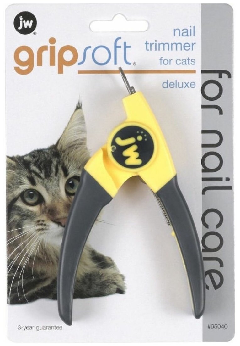J.W. Когтерез-гильотина для кошек Grip Soft Deluxe Nail Trimmer Цвет:Желтый - фотография № 1