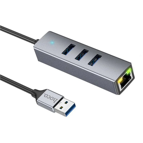 Хаб Гигабитный HOCO HB34 USB-A to USB 3.0 - 3 шт + RJ45