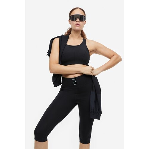 Спортивные колготки DryMove Capri с карманами - черный - XL