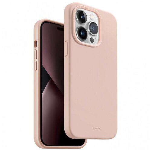 Чехол Uniq LINO для iPhone 14 Pro Max, цвет Розовый (Pink) (IP6.7PM(2022)-LINOPNK) чехол uniq lino для iphone 13 розовый