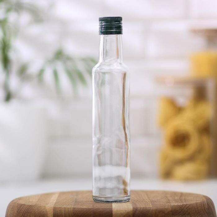 Бутыль стеклянная для соусов и масла с металлической крышкой «Феб», 300 мл, 5×24 см - фотография № 1