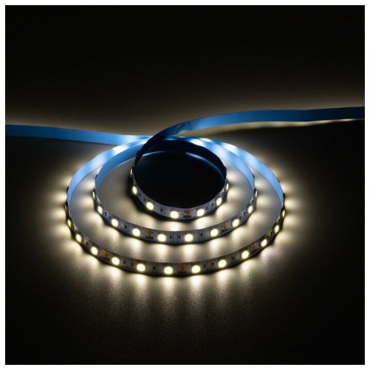 Светодиодная лента OGM 14,4W/m 60LED/m 5050SMD холодный белый 5M - фото №11