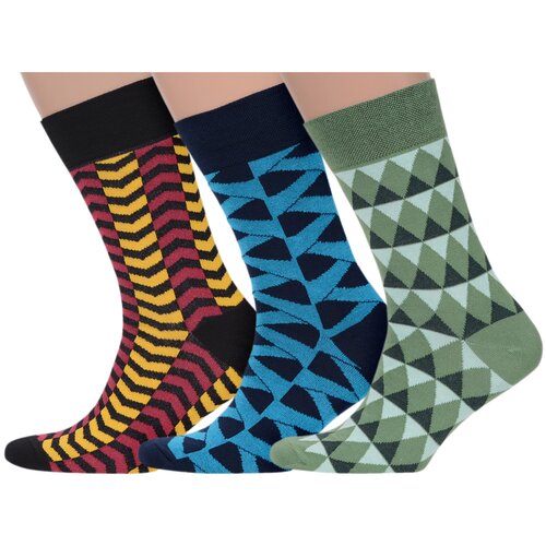 фото Комплект из 3 пар мужских носков moscowsocksclub микс 2, размер 27 (41-43)