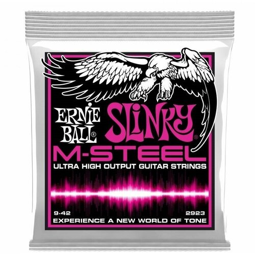 ERNIE BALL Струны для электрогитары 2923 M-Steel Slinky Super 9-42 ERNIE BALL