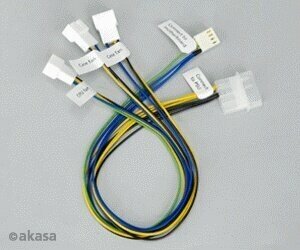 Разветвитель Akasa Molex 4-pin + 4pinPWM на 3x4-pin PWM Fan AK-CB002