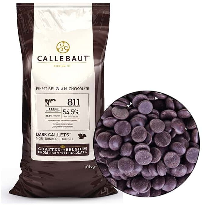 Шоколад темный 54,5% какао в галетах Barry Callebaut, расфасованный 250 гр.