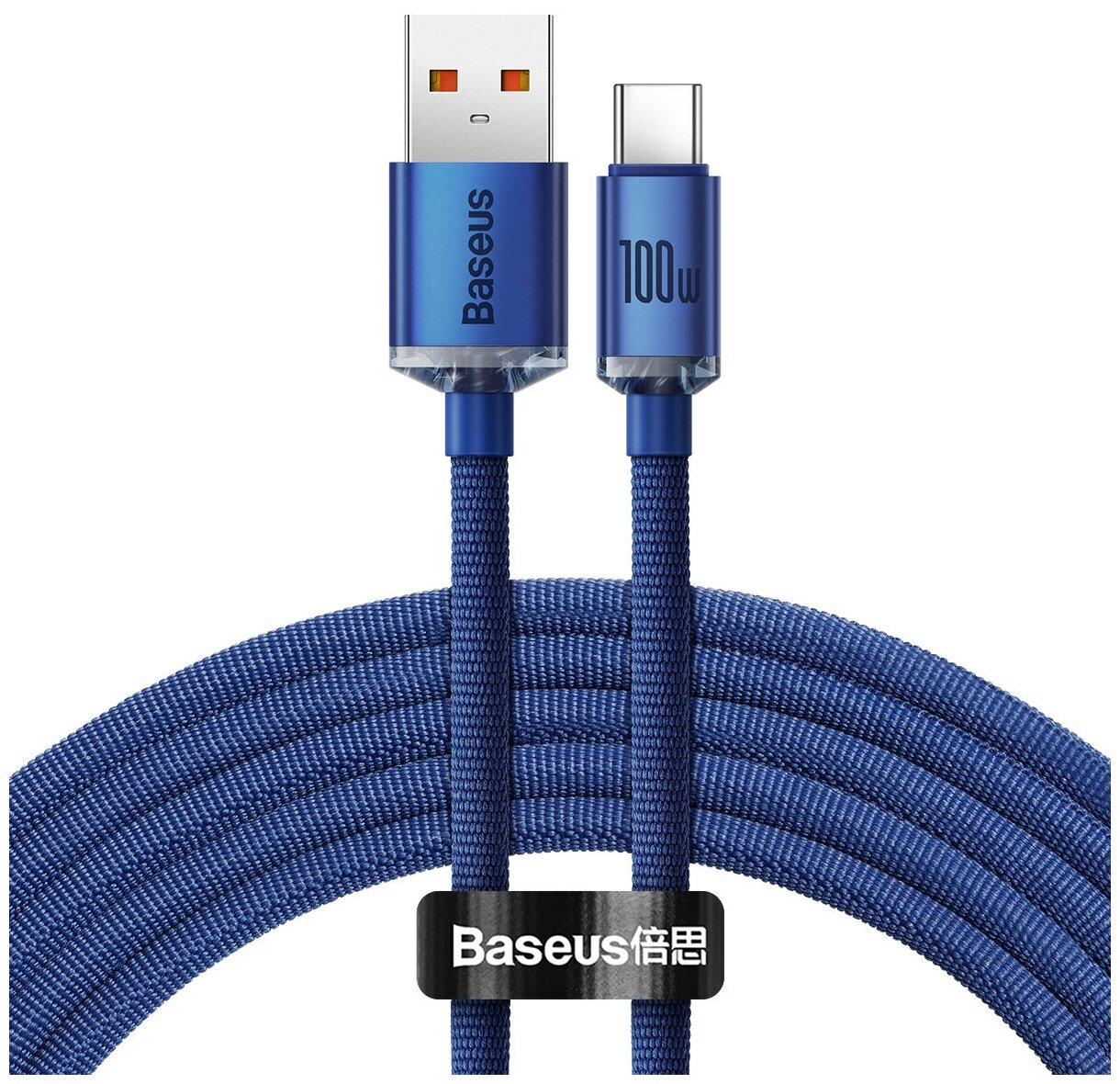 Аксессуар Baseus Crystal Shine Series USB - USB Type-C 100W 2m Blue CAJY000503