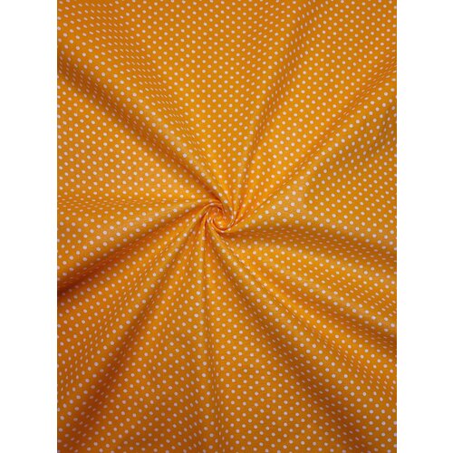 Ткань Бязь Горох на оранжевом 100*150см