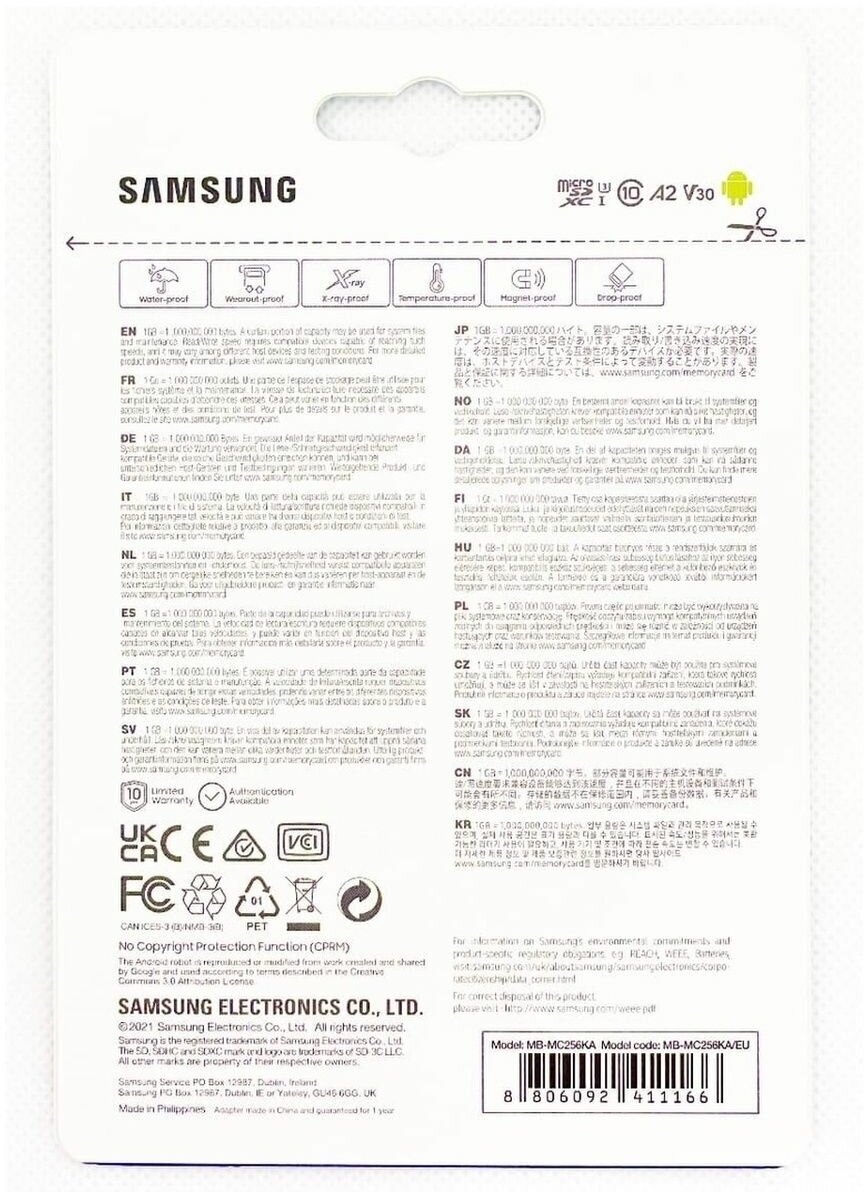 Карта памяти Samsung EVO Plus 256GB microSDHC Class 10 (MB-MC256KA/CN) - фото №3