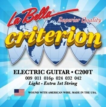 Струны LA BELLA C200T CRITERION LIGHT 9-42 для электрогитары, 112540