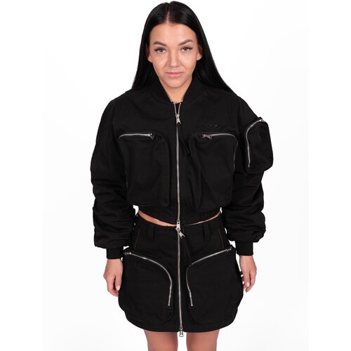 фото Diesel бомбер черный укороченный (xs)