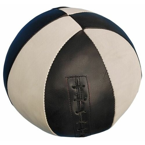 фото Набивной мяч медбол 2кг из натуральной кожи со шнуровкой. диаметр 18см. наполнитель текстиль + резиновая крошка dnn