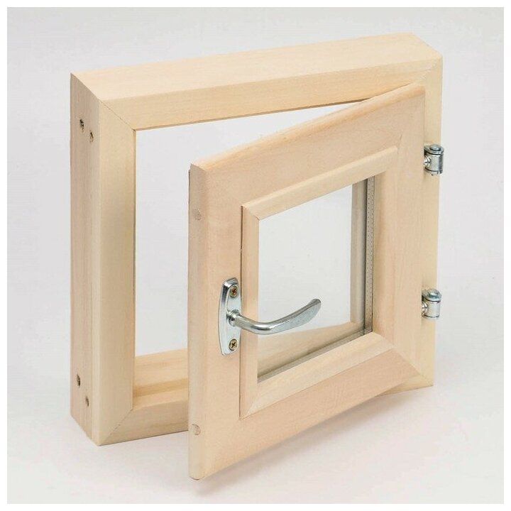 Окно - форточка 30х30 см прозрачный стеклопакет липа - фотография № 2