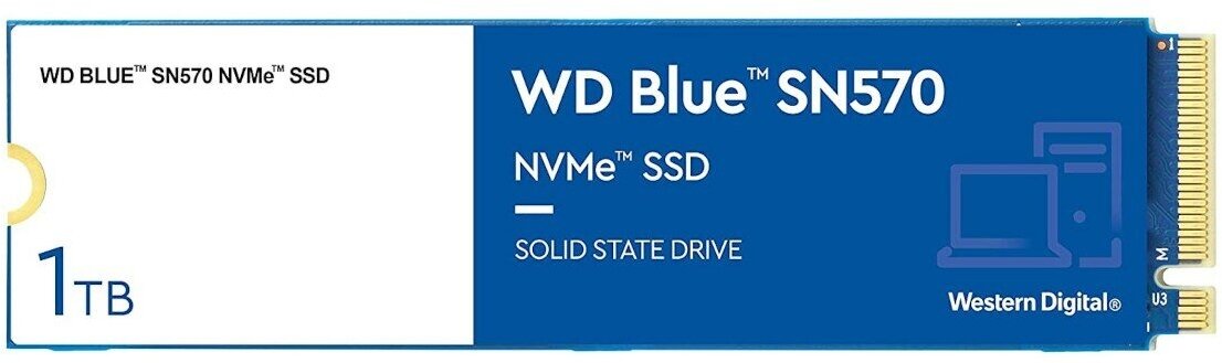 SSD M.2 2280 PCIe 3.0 x4 1 TB WD Blue SN570 3500/3000 (WDS100T3B0C) 3D TLC, 600TBW