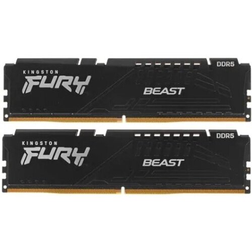 Оперативная память KINGSTON DDR 5 64Gb 2x32Gb 5200Mhz pc-41600 FURY Beast Black XMP CL40 KF552C40BBK2-64 2852000₽