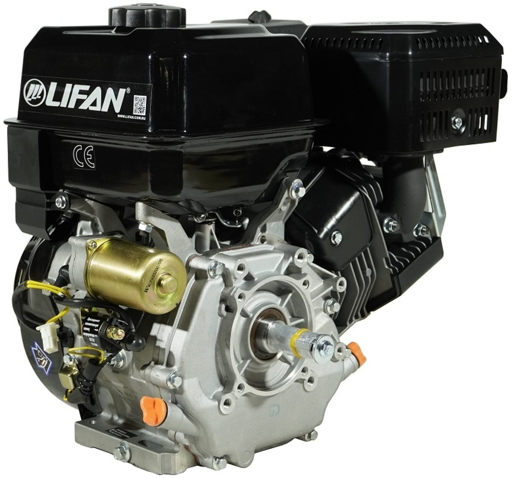 Двигатель бензиновый Lifan KP420 E 11А (17 л. с, вал 25 электростартер 11А)