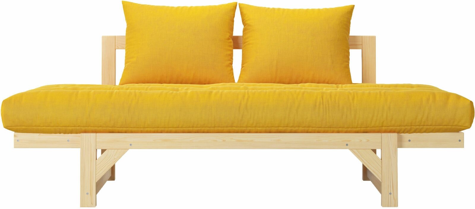 Прямой диван Первый Мебельный Бари Массив / Желтый, рогожка - фотография № 5