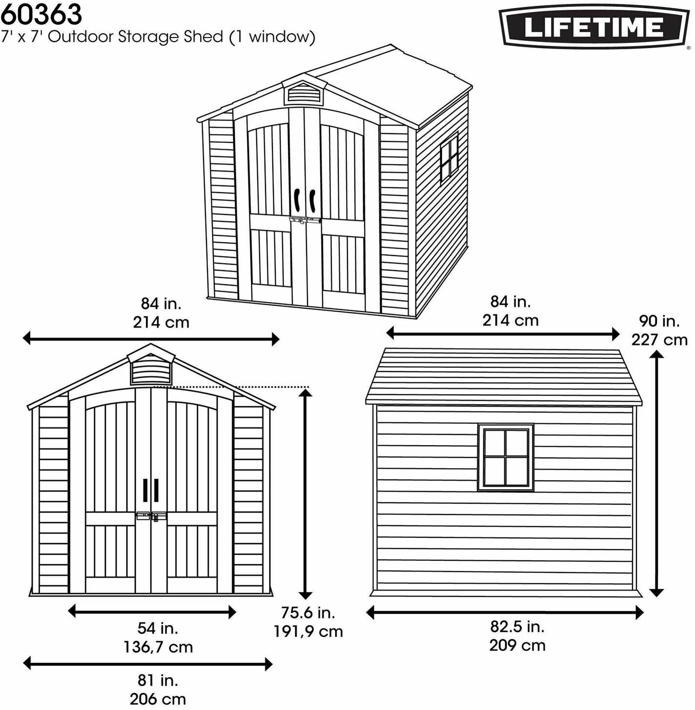 Сарай Lifetime 7 x 7 ft. Outdoor Storage Shed - фотография № 3