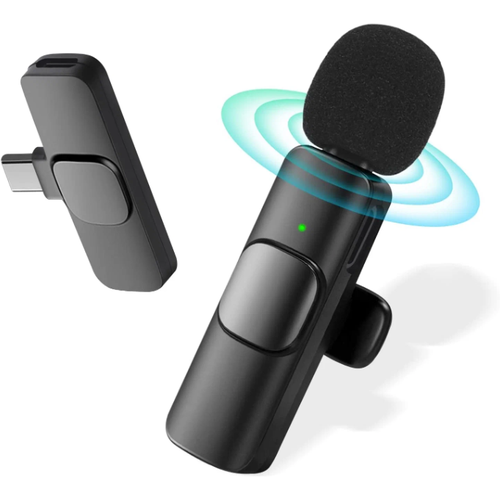Микрофон петличный Bluetooth Type-С / Беспроводная петличка Wireless Bluetooth Microphone Type-C / Петличка для записи звука для смартфона