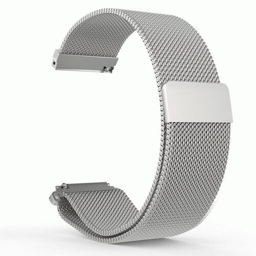 20mm 22mm watch band for amazfit gts 2 2e gts2 mini gtr 42mm 47mm gtr2 2e stratos 2 3 sport nylon bracelet for amazfit bip strap Ремешок для смарт-часов, фитнес-браслета универсальный 22 мм миланская петля металический сетчатый браслет Xiaomi Samsung Huawei Honor, серебро