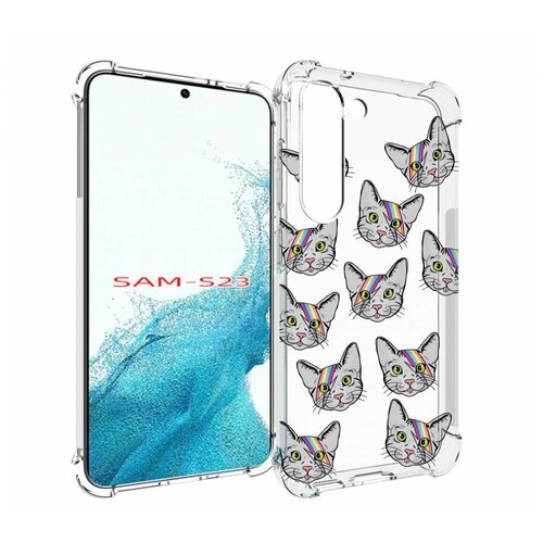 Чехол MyPads кот-с-молнией-на-лбу для Samsung Galaxy S23 задняя-панель-накладка-бампер