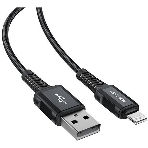 Кабель ACEFAST C4-02 USB-A - Lightning, 1.8 м, 1 шт., черный кабель mfi acefast c1 02 usb to lightning cable gray