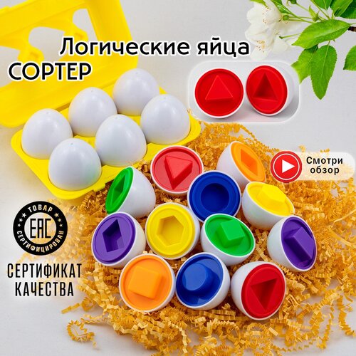 Сортер Яйца в контейнере, 6шт формы