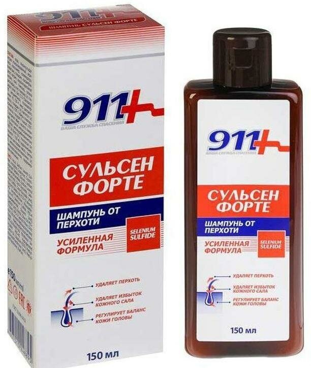 911 Сульсен форте, шампунь от перхоти, 150 мл