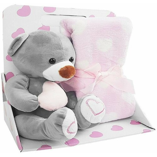 Плед Uviton Bear with heart 0079/01 100x75 см розовый