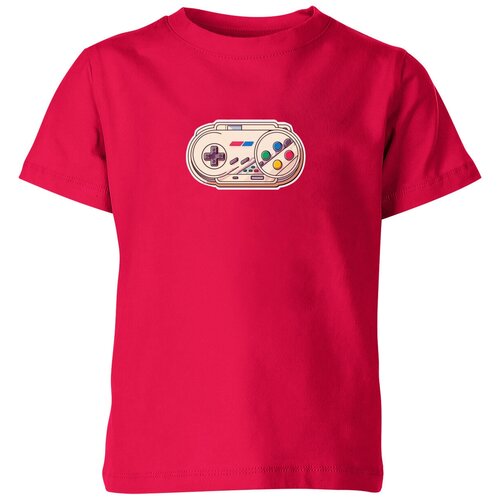 Детская футболка «Олдскульный геймпад» (152, темно-розовый)