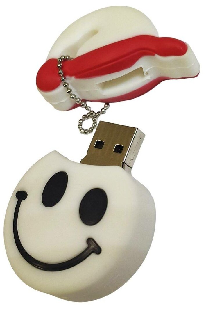 Подарочная флешка Смайлик новогодний сувенирный USB-накопитель