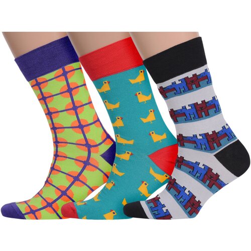 фото Комплект из 3 пар мужских носков moscowsocksclub микс 7, размер 25 (38-40)