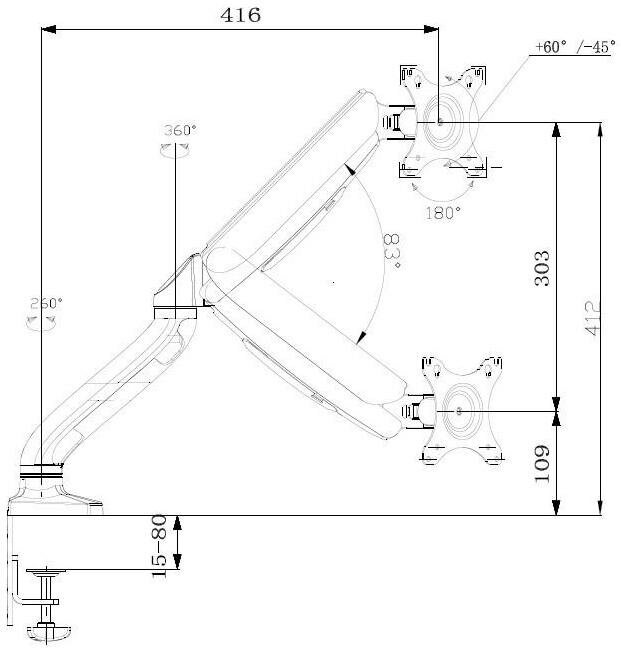 Кронштейн для мониторов ЖК Buro M1 черный 15"-32" - фото №7