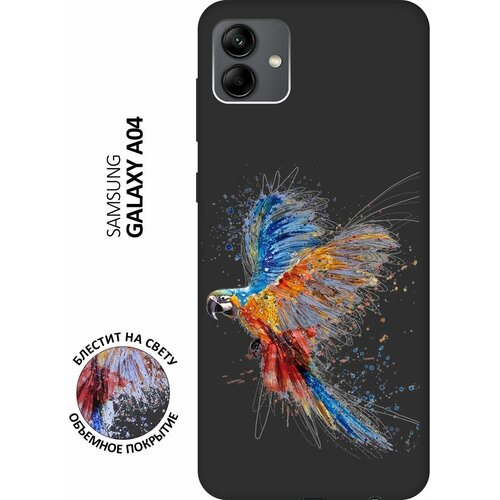 Матовый Soft Touch силиконовый чехол на Samsung Galaxy A04, Самсунг А04 с 3D принтом Colorful Parrot черный матовый soft touch силиконовый чехол на samsung galaxy a04 самсунг а04 с 3d принтом freelance черный