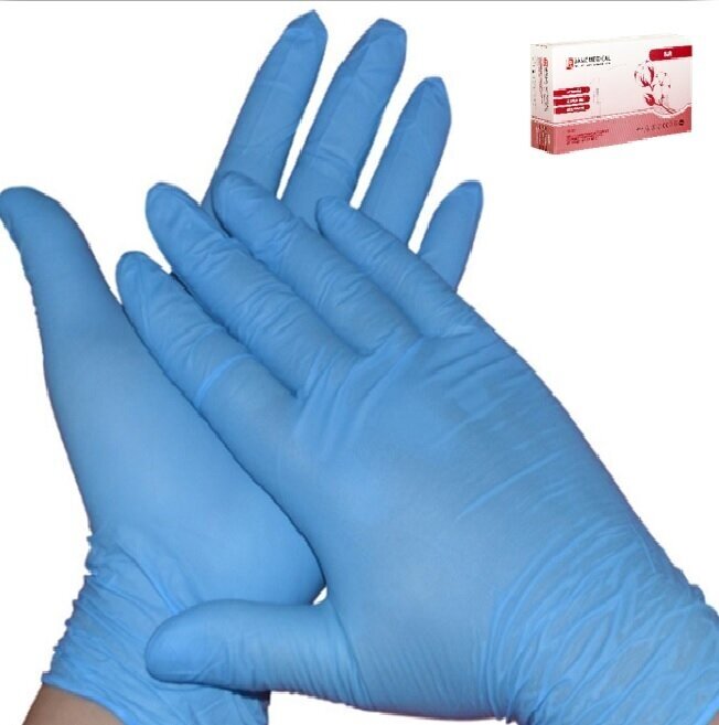 Перчатки медицинские Нитриловые смотровые Basic Soft, 50 пар/100 шт, размер S
