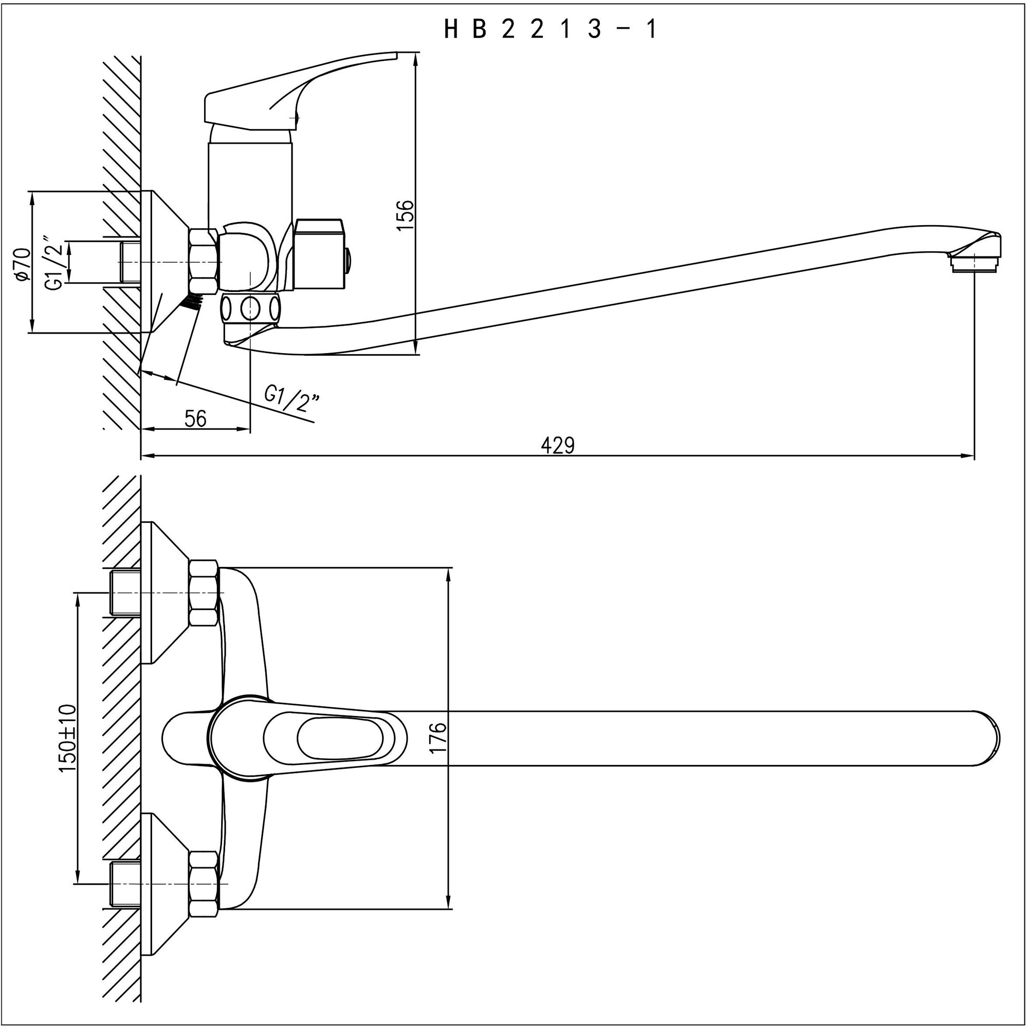 Смесители для ванн с душем Haiba HB2213-1 - фотография № 3