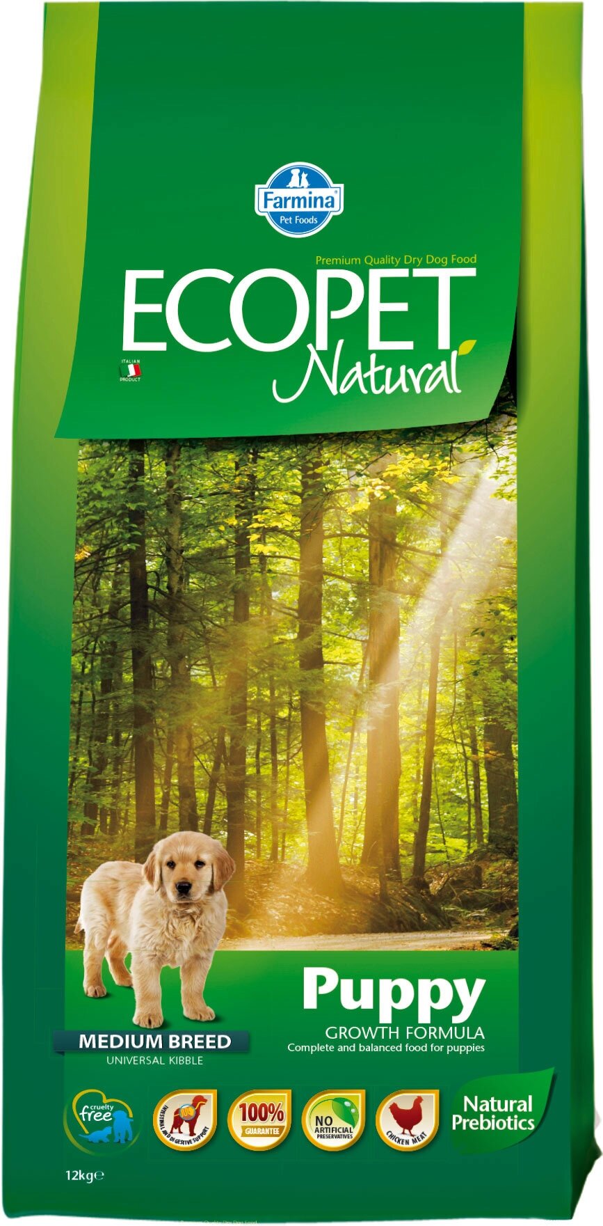 Ecopet Natural Puppy с курицей сухой корм для щенков 12кг