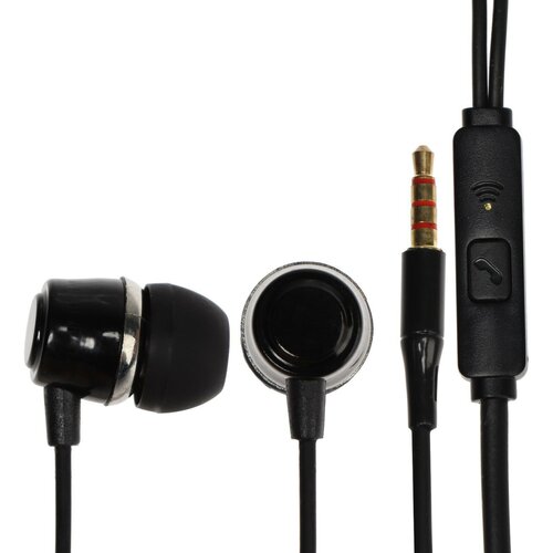 Наушники Smartbuy Model V вакуумные микрофон 93 дБ 16 Ом 35 мм 11 м черные 145500₽