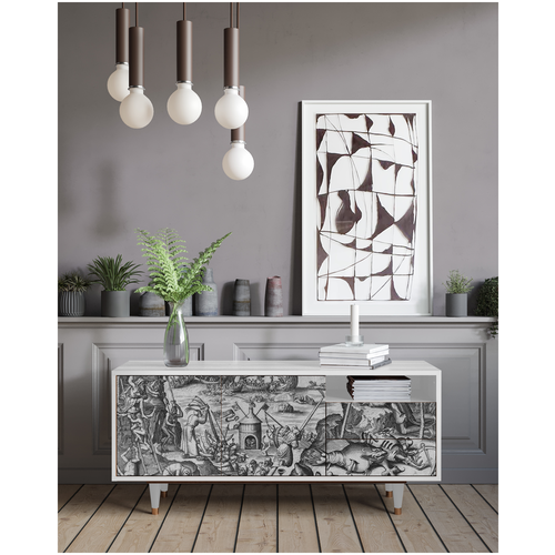 ТВ-Тумба - STORYZ - T7 The Temptation of Saint Anthony by Pieter Breugel, 125 x 56 x 41 см, Орех