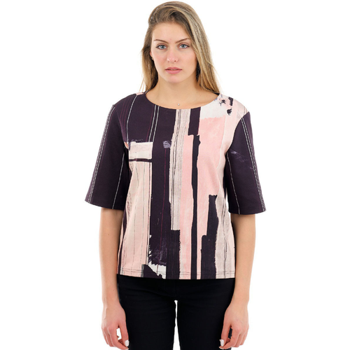 Блуза , размер 44, фиолетовый, белый