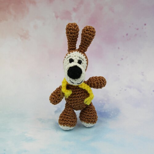 Вязаная Собачка 9 см. Игрушка ручной работы